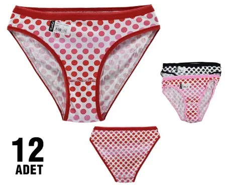 Yüksek Pamuk Oranı Dikişli Slip Külot Tutku 0543 - Karişik Renk