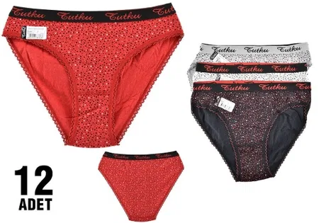 Yüksek Pamuk Oranı ile Nefes Alan Bikini Külot Tutku 0545 - Karişik Renk