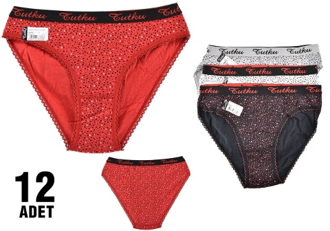 Yüksek Pamuk Oranı ile Nefes Alan Bikini Külot Tutku 0545 - Asorti