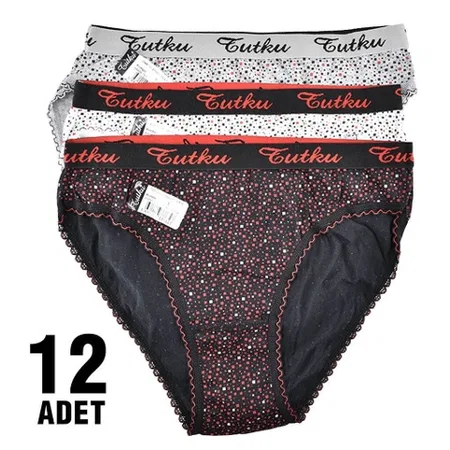 Yüksek Pamuk Oranı ile Nefes Alan Bikini Külot Tutku 0545 - Karişik Renk