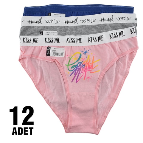 Yüksek Pamuk Oranına Sahip Slip Külot Tutku 0550 - Asorti