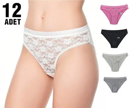 Pamuklu Yüksek Bel Bikini Külot Tutku 0725 - Beyaz