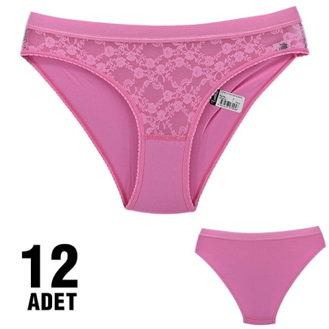Pamuklu Yüksek Bel Bikini Külot Tutku 0725 - Pembe