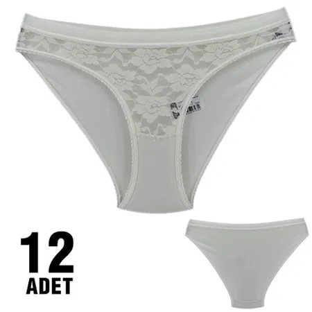 Pamuklu Yüksek Bel Bikini Külot Tutku 0725 - Ekru