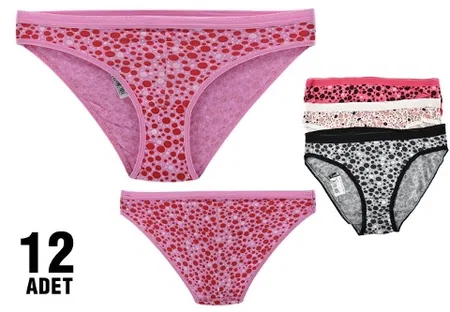 Pamuklu Dikişli Slip Külot Tutku 0821 - Karişik Renk