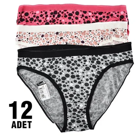 Pamuklu Dikişli Slip Külot Tutku 0821 - Karişik Renk