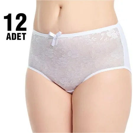 Yüksek Bel Pamuklu Bato Külot Tutku 0926 - Beyaz
