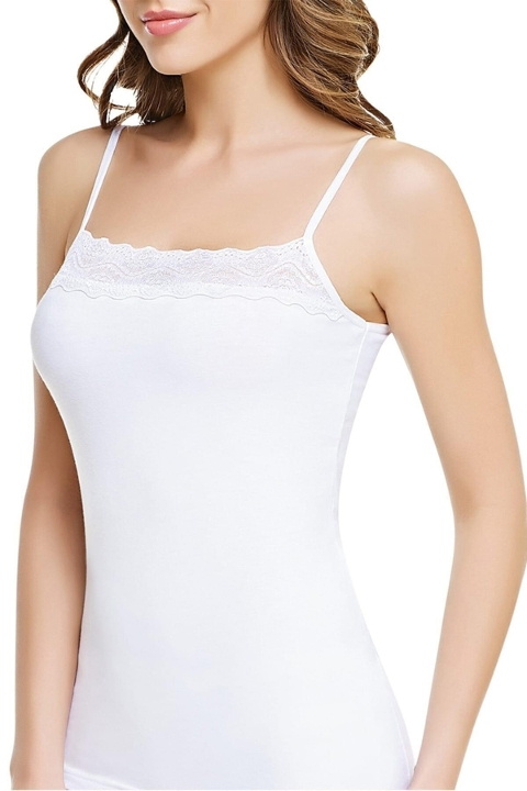 İp Askılı İnce Dantelli Pamuklu Atlet Tutku 0175