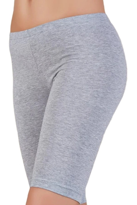 Pamuklu Yüksek Bel Kısa Tayt Tutku 0156 - Gri