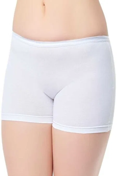 Pamuklu Uzun Paça Kadın Boxer Külot Tutku 0154 - Beyaz