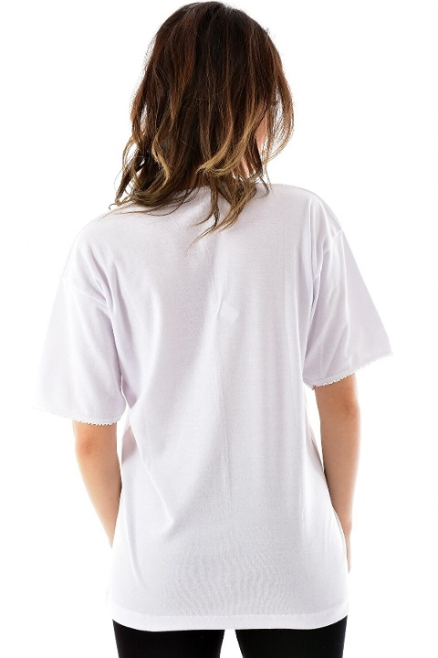 Pamuklu Tek Parça Body Bisiklet Yaka Tutku 0141 - Beyaz