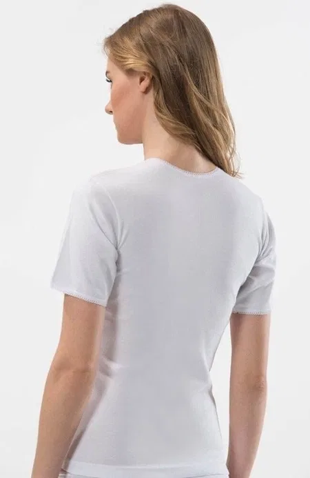 Pamuklu Tek Parça Body Bisiklet Yaka Tutku 0141 - Beyaz