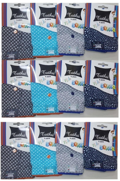 Pamuklu Desenli Erkek Çocuk Boxer Tutku 0250 - 2
