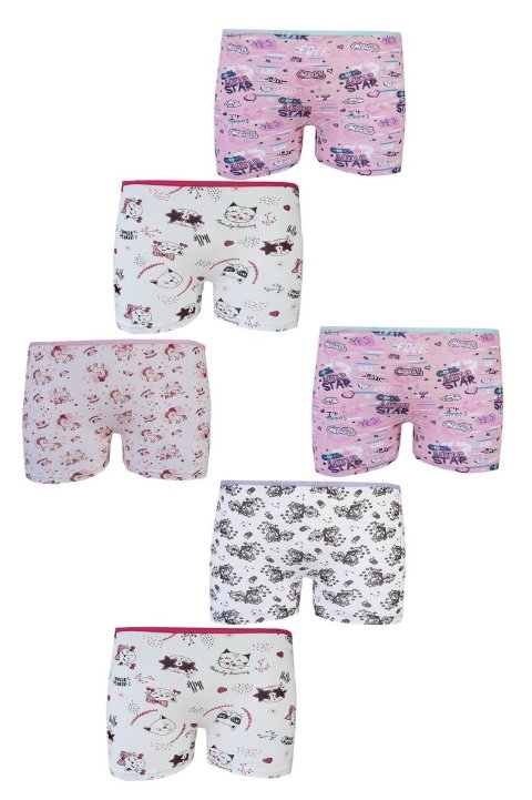 Pamuklu Yumuşak Lastikli Kız Çocuk Boxer Şort Tutku 0849 - 2