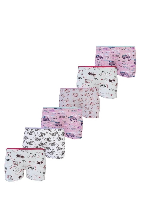 Pamuklu Yumuşak Lastikli Kız Çocuk Boxer Şort Tutku 0849 - Asorti