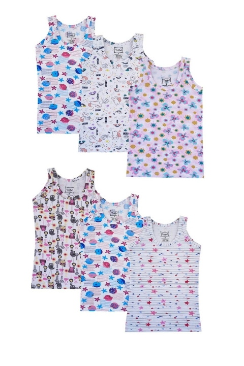 Pamuklu Geniş Askılı Kız Çocuk Atlet Tutku 0848 - Asorti