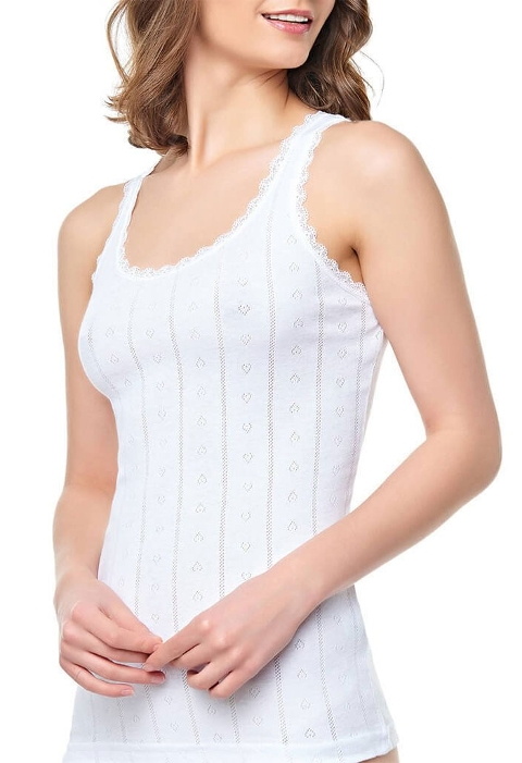 Kalın Askılı Pamuklu Atlet Kadın Tutku 0201 - Beyaz