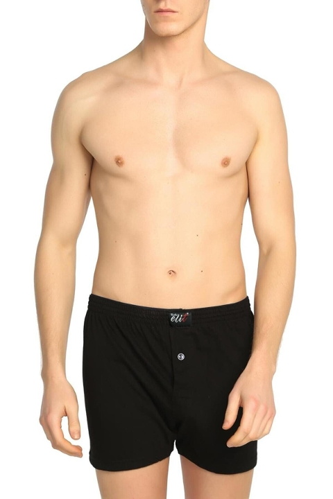 Pamuklu Düz Boxer Esnek Bel Tutku 1101 - Siyah