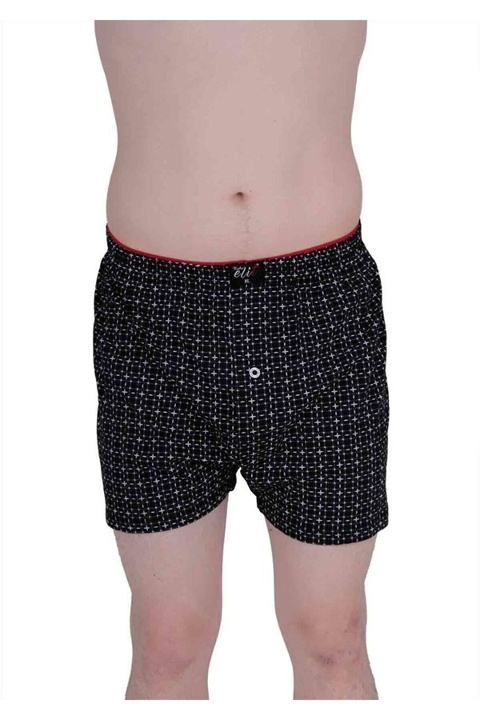 Pamuklu Düz Dikiş Erkek Boxer Tutku 1102 - Siyah