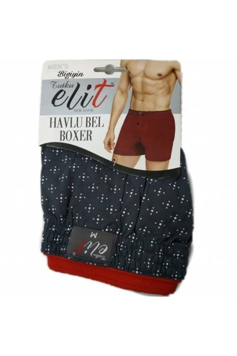 Pamuklu Düz Dikiş Erkek Boxer Tutku 1102 - Füme