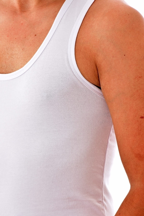 Pamuklu Likralı Uzun Kesim Erkek Atlet Tutku 1304 - Beyaz