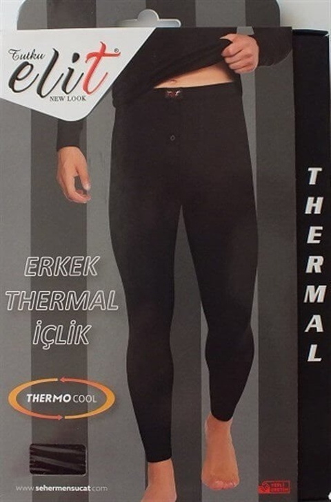 Erkek Termal Alt Fırçalı İç Yüzey Polyester Elastan Tutku 1306 - Siyah