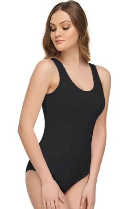 Geniş Askılı Çıtçıtlı Body Pamuk Modal Tutku 2005 - Siyah