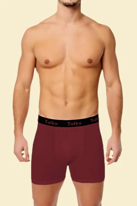 Pamuklu Esnek Bel Lastikli Boxer Tutku 0400 - Bordo