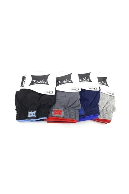 Pamuklu Esnek Bel Lastik Boxer Tutku 0117 - Siyah