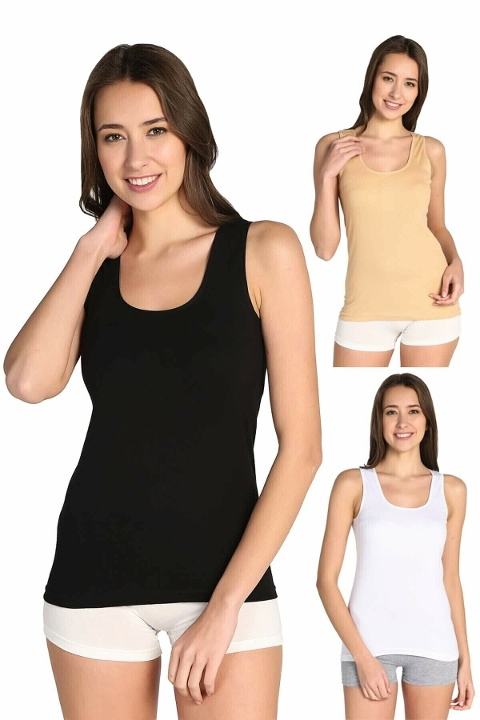 Kalın Askılı Nefes Alan Pamuk Atlet Tutku 0136 - Siyah