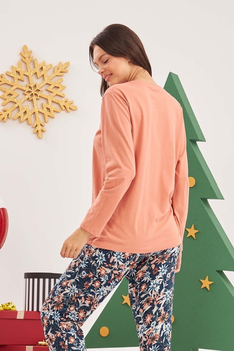 NBB Pamuklu Uzun Kollu Kadın Pijama Takımı NBB 67586 - Görsel 3