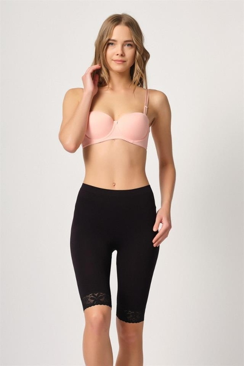 Uzun Paçalı Pamuklu Kadın Boxer Emay 3004 - Siyah