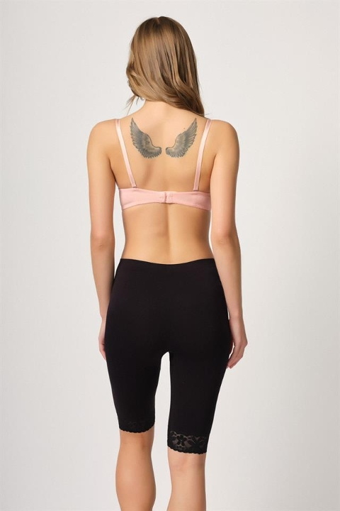 Uzun Paçalı Pamuklu Kadın Boxer Emay 3004 - Siyah