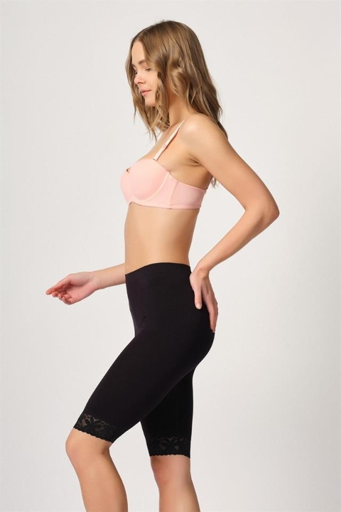 Uzun Paçalı Pamuklu Kadın Boxer Emay 3004 - Siyah