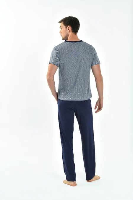 Yumuşak Penye V Yaka Erkek Pijama Takımı Yeni İnci 798 - 2