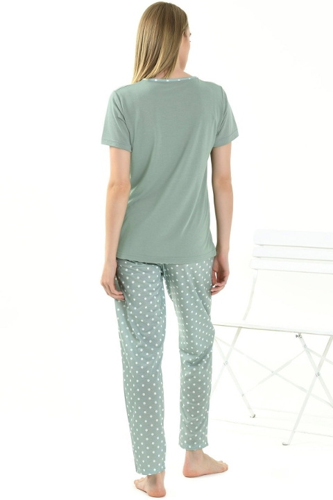 Yeni İnci Viskon Kadın Pijama Takımı Rahat Kesim Yeni İnci 1843 - Görsel 5