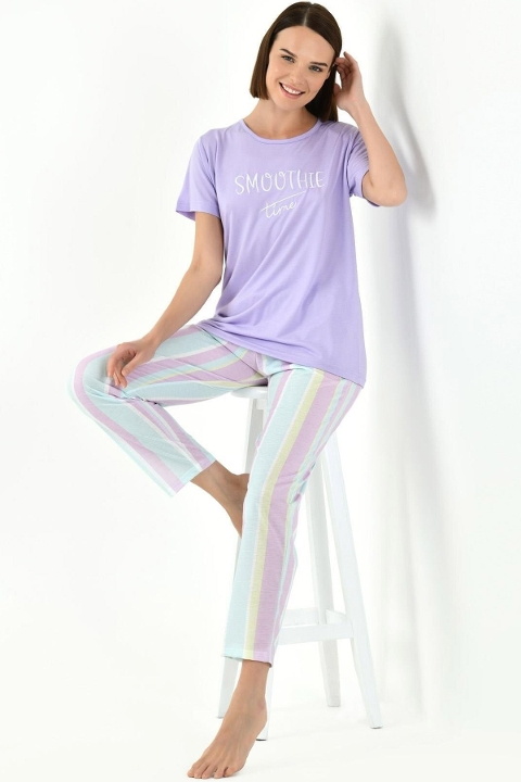 Yeni İnci Viskon Kısa Kollu Pijama Takımı Yeni İnci 1836