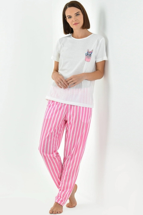 Yeni İnci Viskon Yazlık Kadın Pijama Takımı Yeni İnci 1799 - Görsel 5