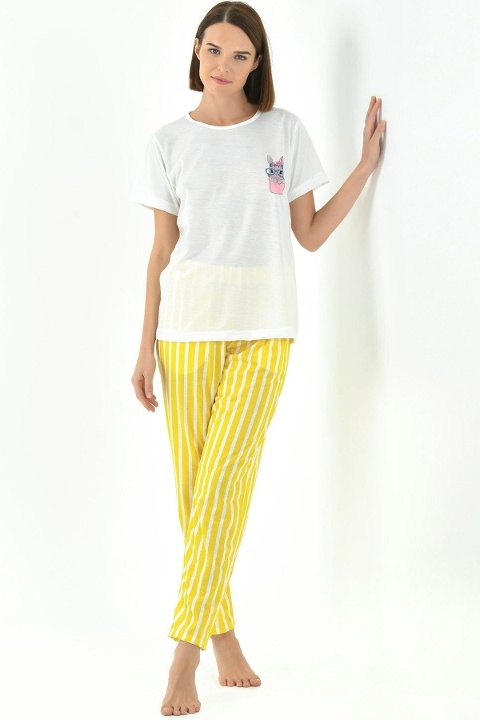 Yeni İnci Viskon Yazlık Kadın Pijama Takımı Yeni İnci 1799