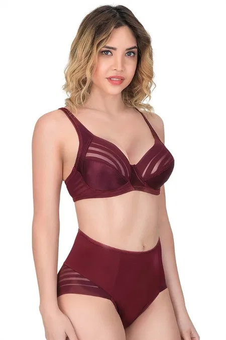Toparlayıcı Minimizer Sütyen Külot Takım Emay 177D - Bordo