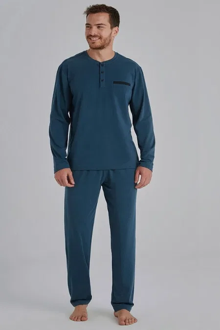 Eros Mavi Penye Erkek Pijama Takımı Eros 960