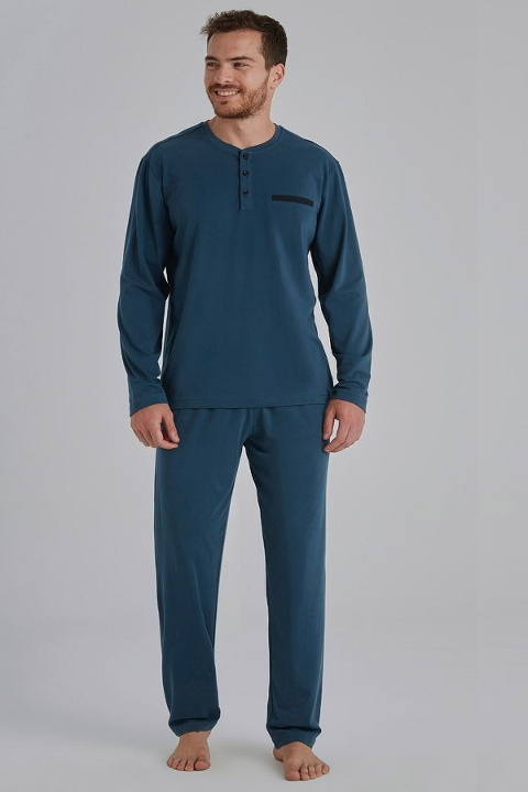 Eros Mavi Penye Erkek Pijama Takımı Eros 960