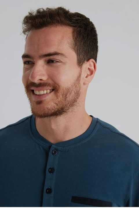 Eros Mavi Penye Erkek Pijama Takımı Eros 960 - Görsel 2