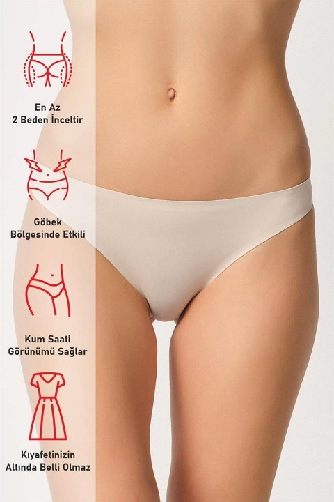 Yapıştırma Lazer Kesim String Külot Emay 2802 - Ten