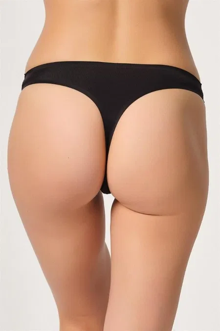 Yapıştırma Lazer Kesim String Külot Emay 2802 - Siyah