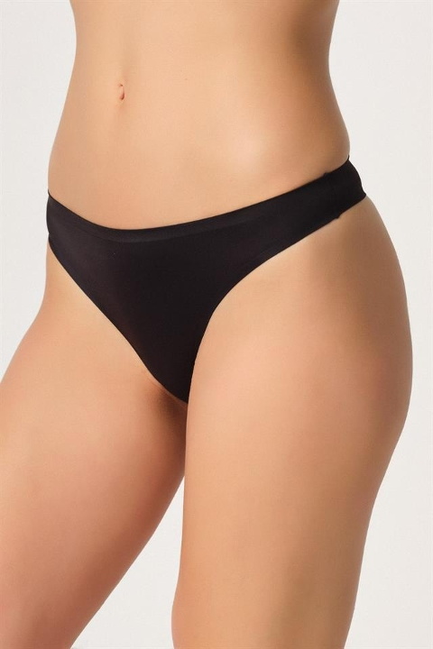 Yapıştırma Lazer Kesim String Külot Emay 2802 - Siyah