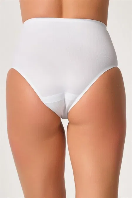 Yüksek Bel Lazer Slip Külot Pamuklu Emay 2801 - Beyaz