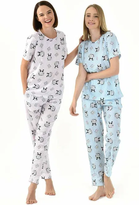 Yeni İnci Yazlık Viskon Kadın Pijama Takımı Yeni İnci 1852