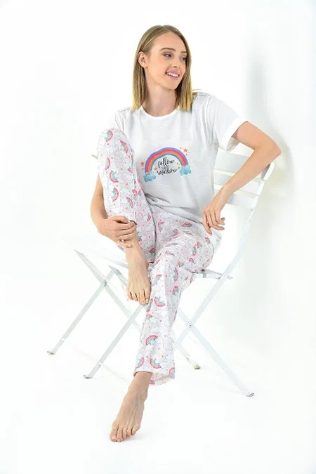 Yeni İnci Penye Kumaşlı Yazlık Pijama Takımı Yeni İnci 1788 - Görsel 2