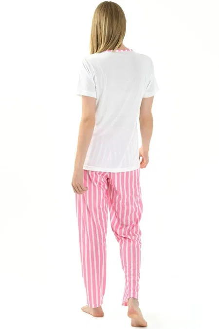 Yeni İnci Yazlık Viskon Kısa Kollu Pijama Takımı Yeni İnci 1849 - Görsel 5